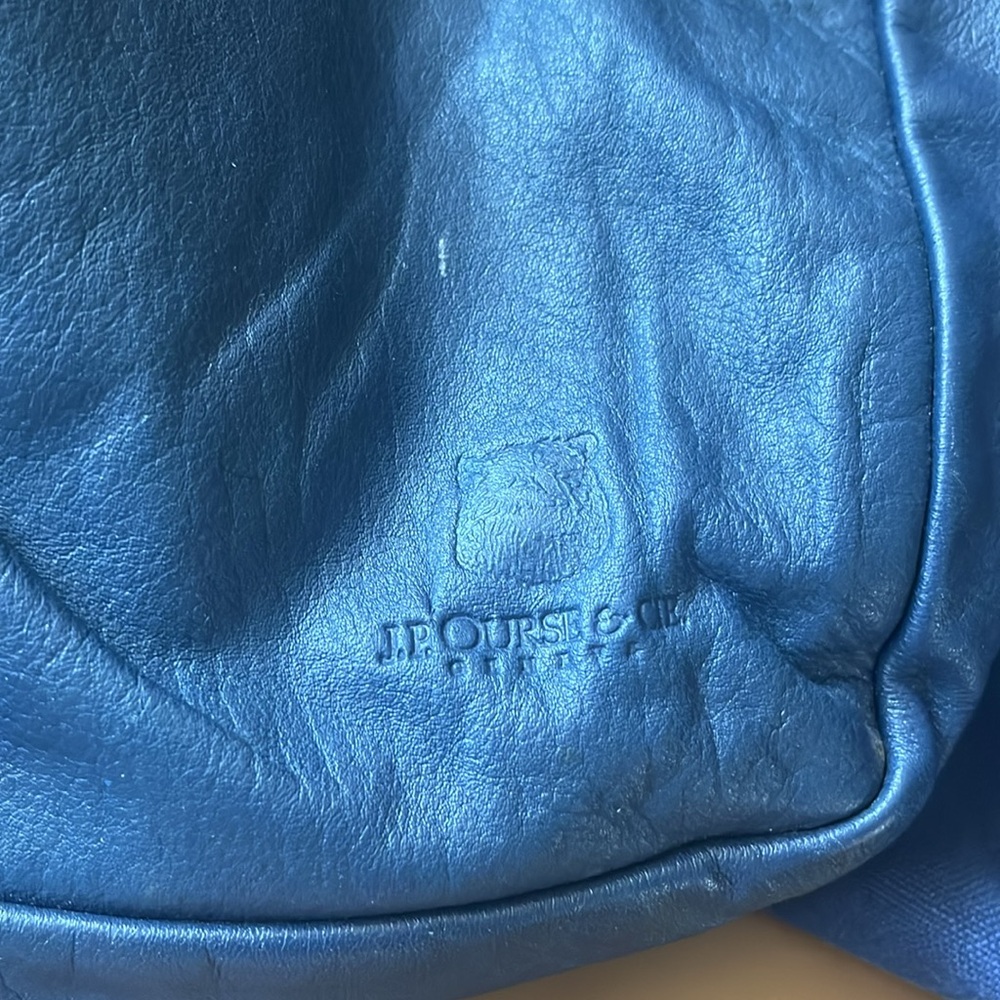 Navy Leather Backpack - Picture 6 of 8
